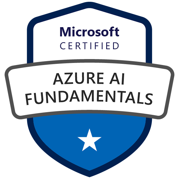 Microsoft Certified: Azure AI Fundamentals badge
